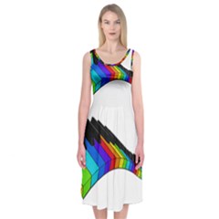 Rainbow Piano  Midi Sleeveless Dress