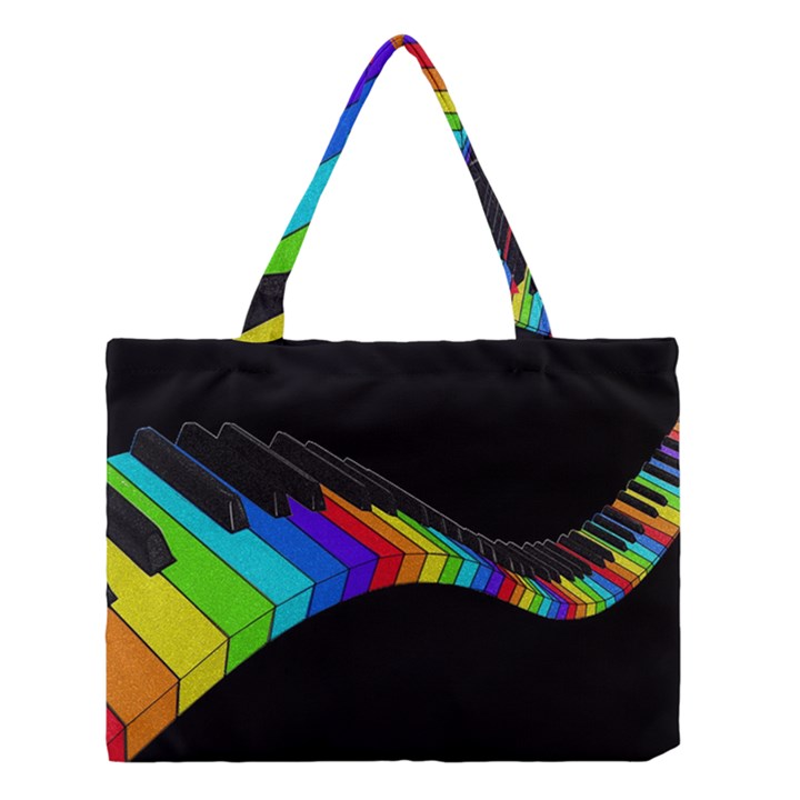 Rainbow piano  Medium Tote Bag