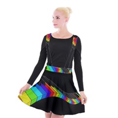 Rainbow Piano  Suspender Skater Skirt