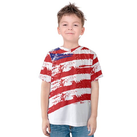 American Flag Kids  Cotton Tee by Valentinaart