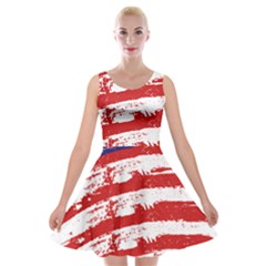 American Flag Velvet Skater Dress by Valentinaart
