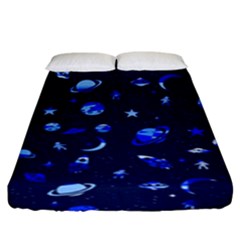 Space Pattern Fitted Sheet (king Size) by ValentinaDesign