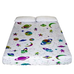 Space pattern Fitted Sheet (King Size)