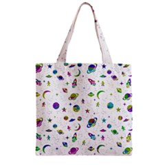 Space pattern Zipper Grocery Tote Bag