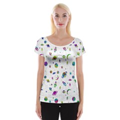 Space pattern Women s Cap Sleeve Top