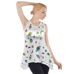 Space pattern Side Drop Tank Tunic