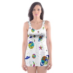 Space pattern Skater Dress Swimsuit