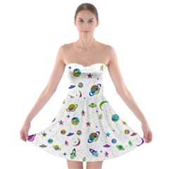 Space Pattern Strapless Bra Top Dress by ValentinaDesign