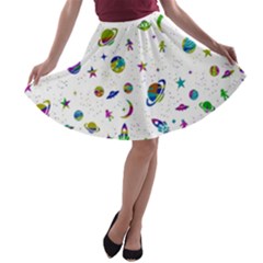 Space pattern A-line Skater Skirt