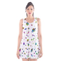 Space pattern Scoop Neck Skater Dress