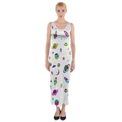 Space pattern Fitted Maxi Dress