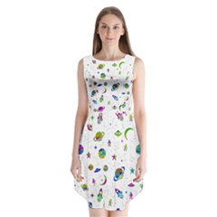 Space pattern Sleeveless Chiffon Dress  