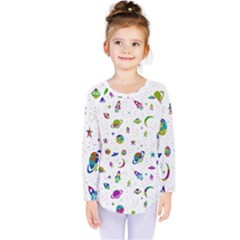 Space pattern Kids  Long Sleeve Tee