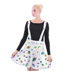 Space pattern Suspender Skater Skirt