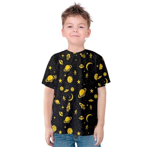 Space Pattern Kids  Cotton Tee by ValentinaDesign