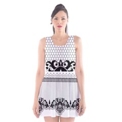 Transparent Lace Decoration Scoop Neck Skater Dress by Nexatart