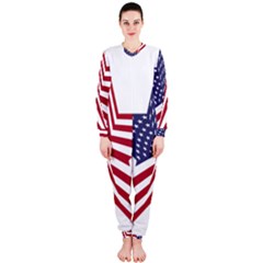 A Star With An American Flag Pattern Onepiece Jumpsuit (ladies)  by Nexatart