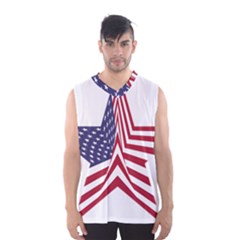 A Star With An American Flag Pattern Men s Basketball Tank Top by Nexatart