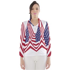 A Star With An American Flag Pattern Wind Breaker (women) by Nexatart