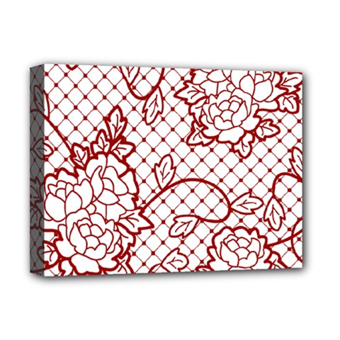 Transparent Decorative Lace With Roses Deluxe Canvas 16  X 12   by Nexatart