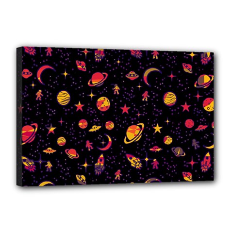 Space Pattern Canvas 18  X 12  by ValentinaDesign