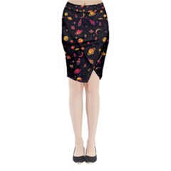 Space Pattern Midi Wrap Pencil Skirt by ValentinaDesign