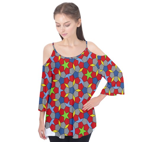 Penrose Tiling Flutter Tees by Nexatart