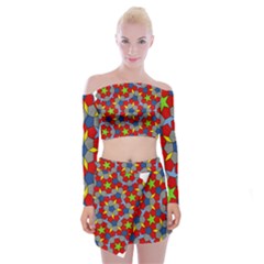 Penrose Tiling Off Shoulder Top With Skirt Set by Nexatart