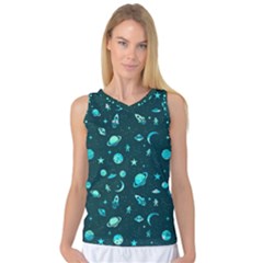 Space Pattern Women s Basketball Tank Top by ValentinaDesign