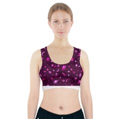 Space Pattern Sports Bra With Pocket by ValentinaDesign