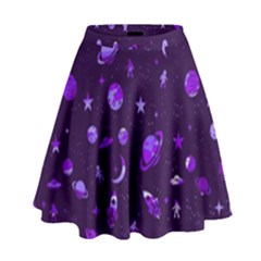 Space Pattern High Waist Skirt by ValentinaDesign