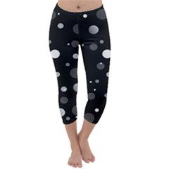 Decorative Dots Pattern Capri Winter Leggings  by ValentinaDesign
