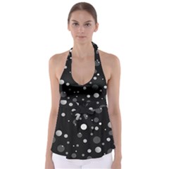 Decorative Dots Pattern Babydoll Tankini Top