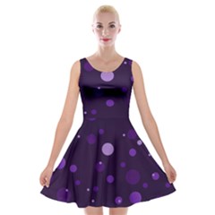 Decorative Dots Pattern Velvet Skater Dress by ValentinaDesign