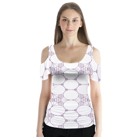 Density Multi Dimensional Gravity Analogy Fractal Circles Butterfly Sleeve Cutout Tee  by Nexatart