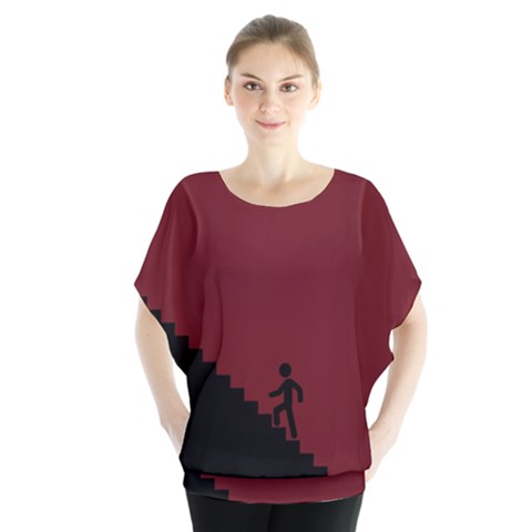 Walking Stairs Steps Person Step Blouse by Nexatart