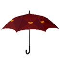 Heart Red Yellow Love Card Design Hook Handle Umbrellas (Medium) View3