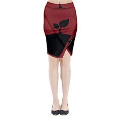 Plant Last Plant Red Nature Last Midi Wrap Pencil Skirt