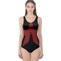 Buck Dear Animal Character Nature One Piece Swimsuit by Nexatart