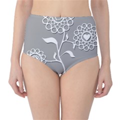 Flower Heart Plant Symbol Love High-waist Bikini Bottoms by Nexatart