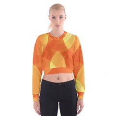 Abstract Orange Yellow Red Color Cropped Sweatshirt