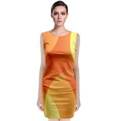 Abstract Orange Yellow Red Color Classic Sleeveless Midi Dress by Nexatart