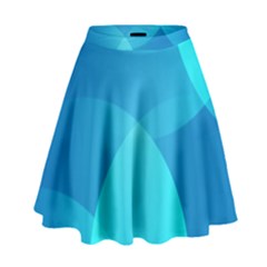 Abstract Blue Wallpaper Wave High Waist Skirt by Nexatart
