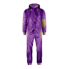 Purple Flower Floral Purple Flowers Hooded Jumpsuit (kids) by Nexatart