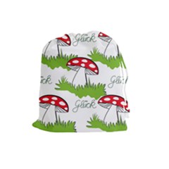 Mushroom Luck Fly Agaric Lucky Guy Drawstring Pouches (large)  by Nexatart