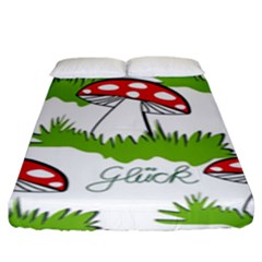 Mushroom Luck Fly Agaric Lucky Guy Fitted Sheet (king Size) by Nexatart