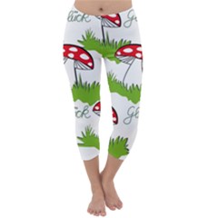 Mushroom Luck Fly Agaric Lucky Guy Capri Winter Leggings  by Nexatart