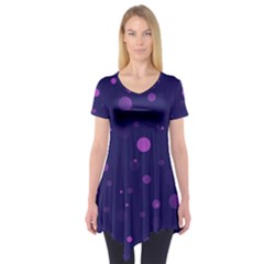 Decorative Dots Pattern Short Sleeve Tunic  by ValentinaDesign