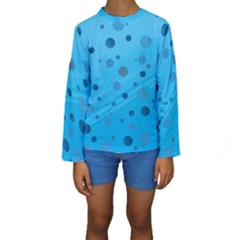 Decorative Dots Pattern Kids  Long Sleeve Swimwear