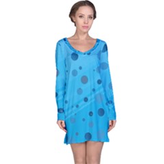 Decorative Dots Pattern Long Sleeve Nightdress by ValentinaDesign